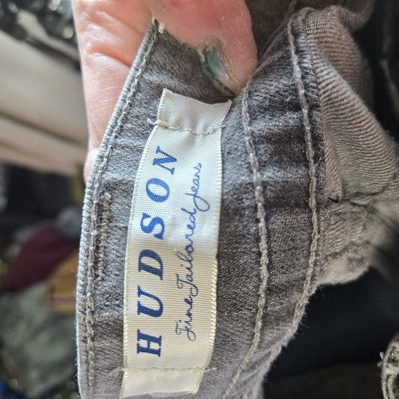 Vtg Hudson Beth gray button flap pocket low rise boot cut jeans - Picture 4 of 10